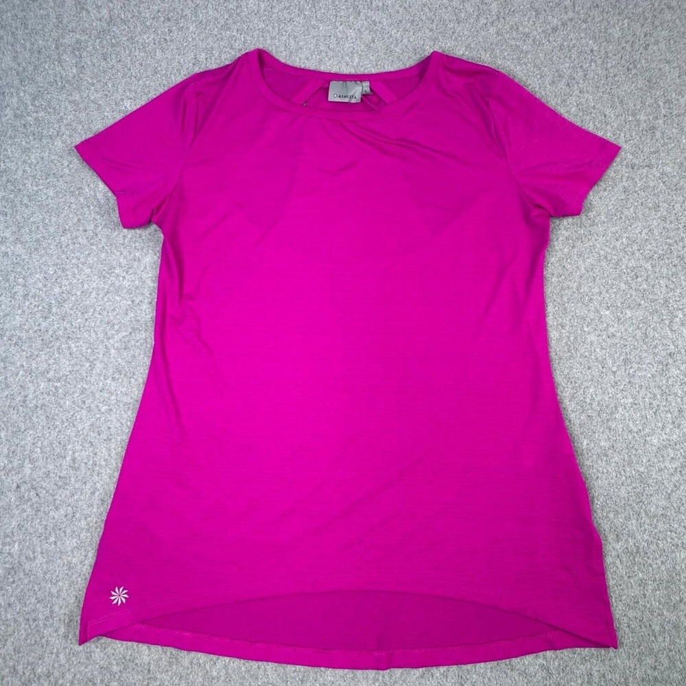 Athleta Crewneck Short Sleeve Athleisure Tshirt Womens Size S‎ Pink Activewear